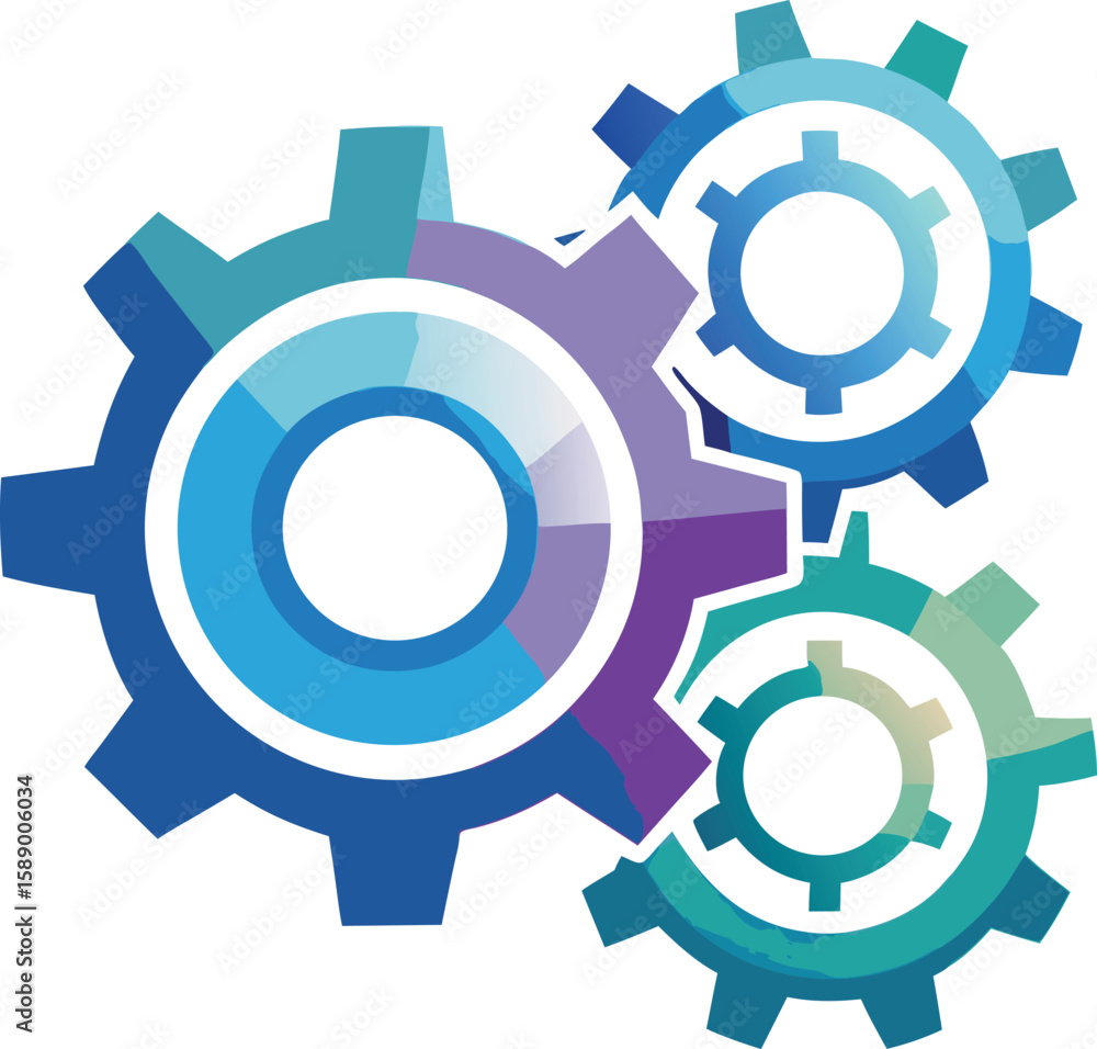 flat vector abstract tech gear wheels drawn with details, flat vector abstract tech gear wheels drawn with details,