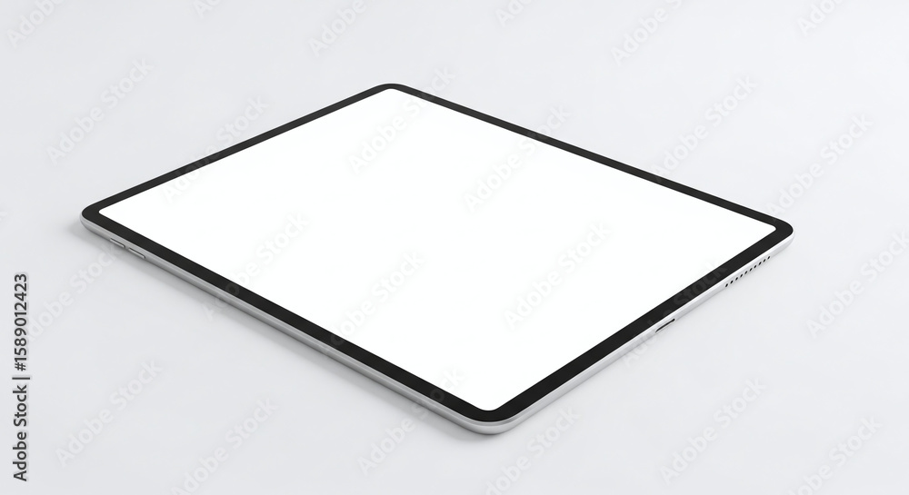 Modern tablet with blank screen on white background. Ai generation Modern tablet with blank screen on white background. Ai generation
