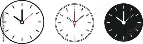 Clock face vector illustration showing time for graphic design and time management concepts and icons vector