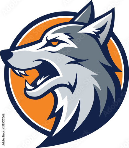 Classic Howling Wolf Head Silhouette in Bold Logo Style