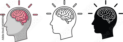 Human brain power and intelligence concept vector illustration for medical and science design vector