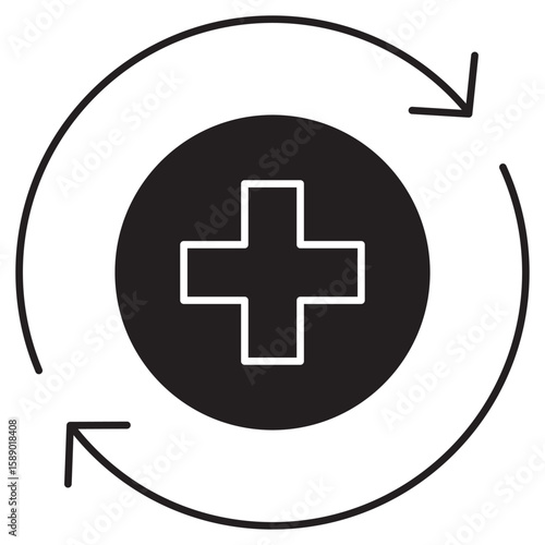 Recover icon, Recover Stronger Your Path to Healing, Bounce Back to Health with Confidence, vector