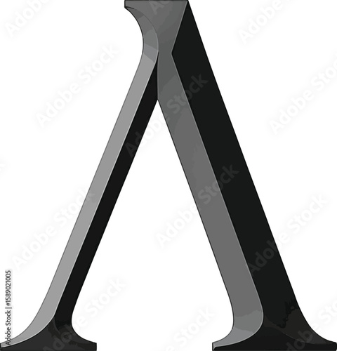 3D Greek Alphabet Letters Uppercase and Lowercase Isolated on White Background.