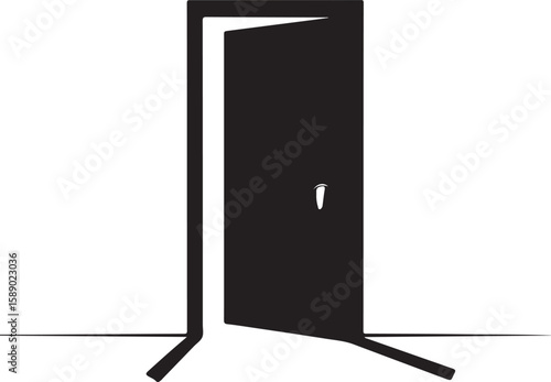 Door open and close sign vector design