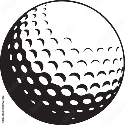 Golf ball setup on a white background
