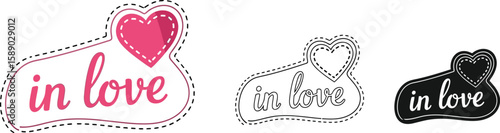 In love heart vector design valentine's day romance love symbol love heart graphic design love message sticker vector