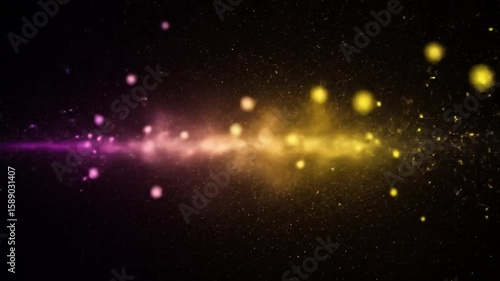 Wallpaper Mural Cosmic Dust Trail: A mesmerizing stream of cosmic dust, glowing with vibrant hues of purple, orange, and yellow, traverses a dark, starry expanse. Torontodigital.ca