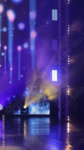Stage light and smoke on stage, lighting and spotlights.