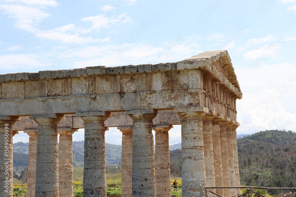 Segesta, Sicily, Italy - April 7 2025: Doric Temple of Segesta Segesta, Sicily, Italy - April 7 2025: Doric Temple of Segesta