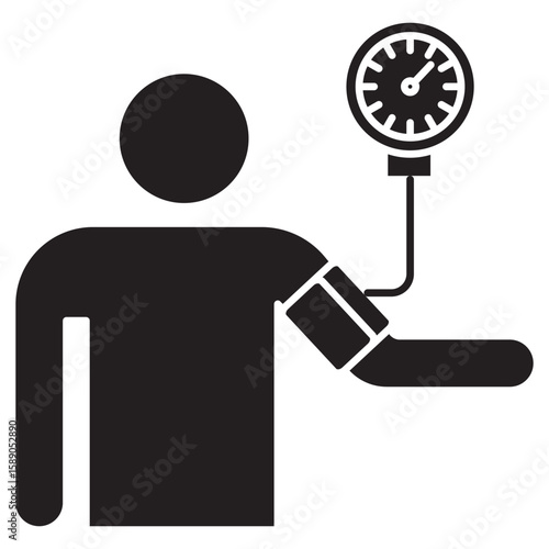 Blood Pressure icon, Monitor Your Blood Pressure: A Key to Heart Health, Stay in Control Understanding and Managing Blood Pressure, vector