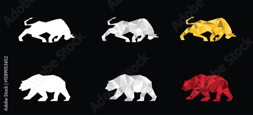 set of bullish and bearish icon vector illustration