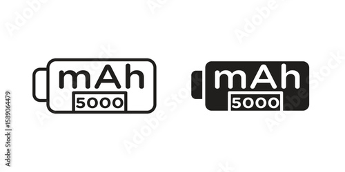 mAh icon for web designs. editable pictogram.