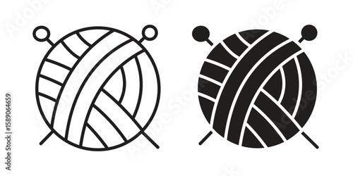 Wool ball icon for web designs. editable pictogram.