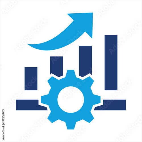 Improvement Flat Blue Icon Vector Illustration