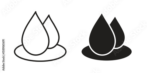 Water drop icon for web designs. editable pictogram.