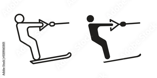 Wakeboarding icon for web designs. editable pictogram.