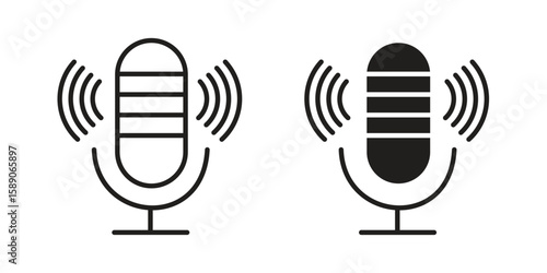 Voice recording icon for web designs. editable pictogram.