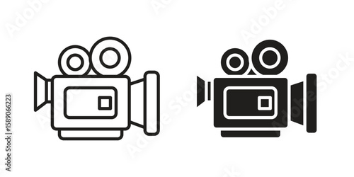 Video camera icon for web designs. editable pictogram.
