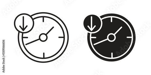Uptime and downtime icon for web designs. editable pictogram.