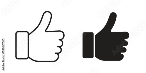 Thumb up icon for web designs. editable pictogram.
