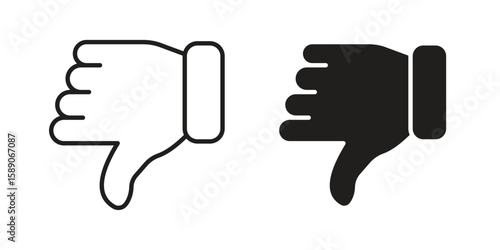 Thumb down icon for web designs. editable pictogram.