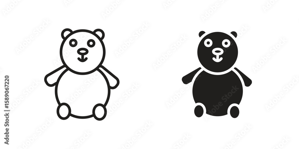 Naklejka premium Teddy bear icon for web designs. editable pictogram.