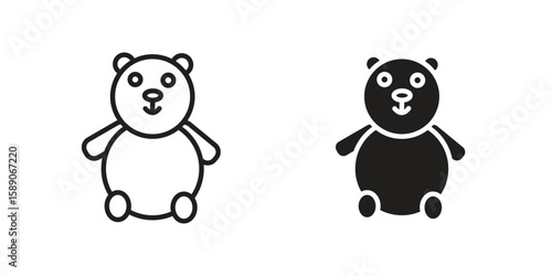Teddy bear icon for web designs. editable pictogram.
