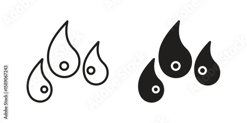 Tear drop icon for web designs. editable pictogram.