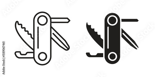 Swiss Knife icon for web designs. editable pictogram.