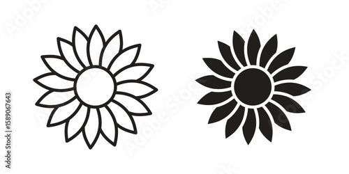 Sunflower icon for web designs. editable pictogram.