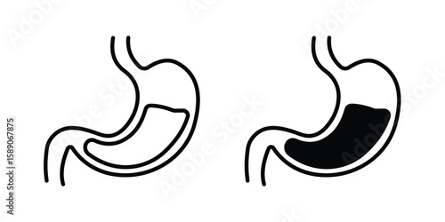 Stomach with Liquids icon for web designs. editable pictogram.