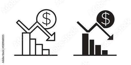 Stagflation icon for web designs. editable pictogram.