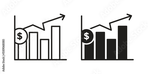 Stagflation icon for web designs. editable pictogram.