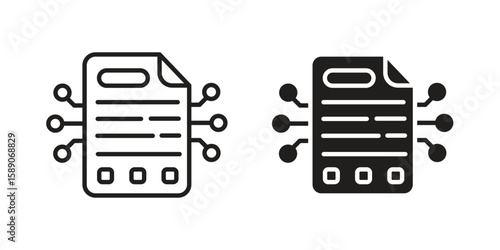 Smart contract icon for web designs. editable pictogram.