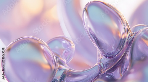 Abstract Purple Glass Liquid Flowing Form