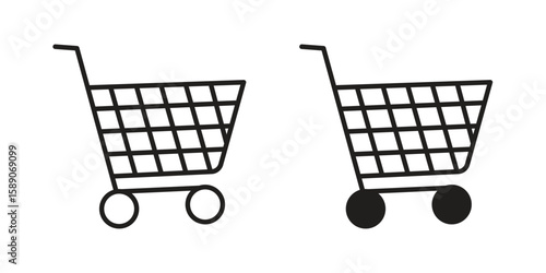 Shopping cart icon for web designs. editable pictogram.