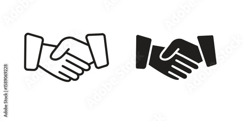 Shake hands icon for web designs. editable pictogram.