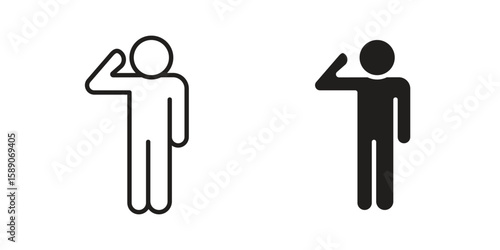 Salute icon for web designs. editable pictogram.