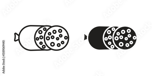 Salami icon for web designs. editable pictogram.