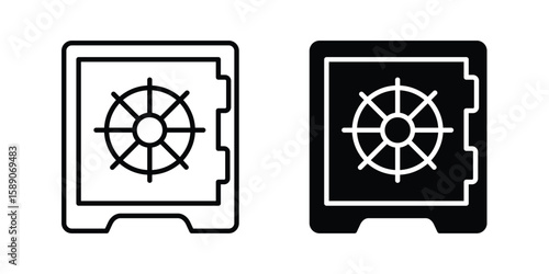 Safe icon for web designs. editable pictogram.