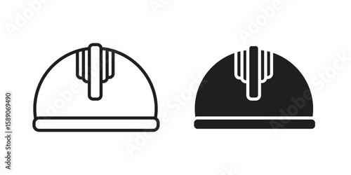 Safety helmet icon for web designs. editable pictogram.