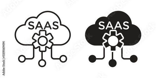 SaaS icon for web designs. editable pictogram.