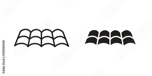 Roof tile icon for web designs. editable pictogram.