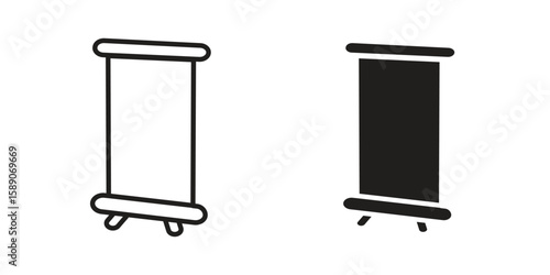 Roll up banners icon for web designs. editable pictogram.