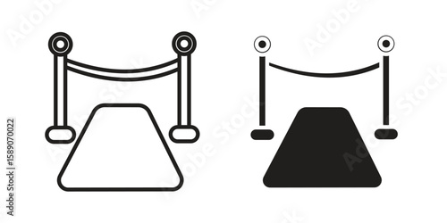 Red carpet icon for web designs. editable pictogram.