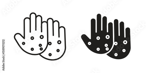 Rash hand icon for web designs. editable pictogram.