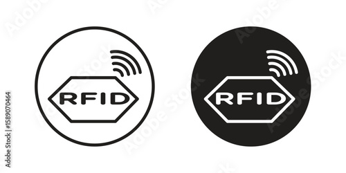 RFID icon for web designs. editable pictogram.