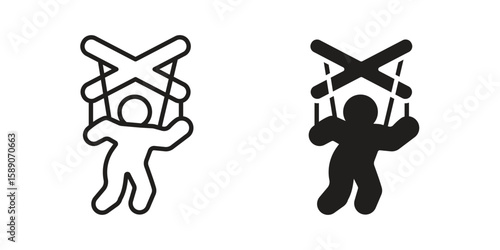 Puppet icon for web designs. editable pictogram.