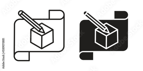 Prototyping icon for web designs. editable pictogram.