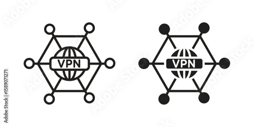 Private network icon for web designs. editable pictogram.